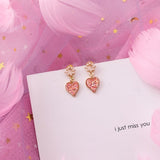 2019 Pink Earrings Korean Flower Sweet Geometric Earring Simulated Pearl pendientes mujer For Women Tassel Ear Jewelry brincos