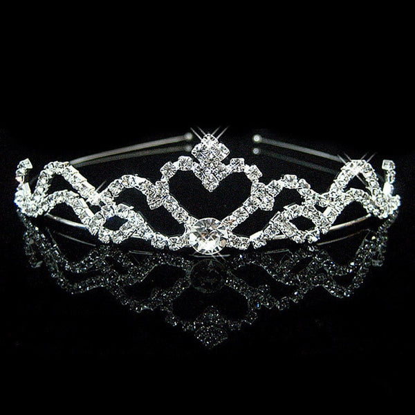 2019 Women Princess Crown Headband Crystal Rhinestone Tiara And Crowns Hair Band Jewelry Silver Bridal Hair Accessories Wedding