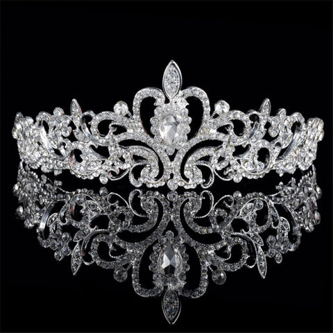 2019 Women Princess Crown Headband Crystal Rhinestone Tiara And Crowns Hair Band Jewelry Silver Bridal Hair Accessories Wedding