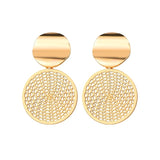 2019 new Korean version of the earrings female models round heart pendant earrings fashion big gold geometric jewelry wholesale