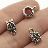 20pcs/lot Bails Beads Connector Charms Jewelry Findings Diy Bails Beads Charms Connector Wholesale Antique Silver Color