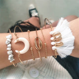 21 Styles Classic Arrow Knot Round Crystal Gem Multilayer Adjustable Open Bracelet Set Women Fashion Party Jewelry Gift
