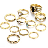 24 Design Gold Color Vintage Rings Set For Women BOHO Charm Knuckle Finger Ring Female Party Fashion Jewelry 2019 Drop Shipping