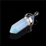 24pcs/lot Healing Point Chakra Pendants Hexagonal Quartz Crystals Bullet Shape Stone DIY Pendulum Beads For Jewelry Making Free