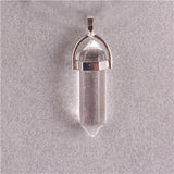 24pcs/lot Healing Point Chakra Pendants Hexagonal Quartz Crystals Bullet Shape Stone DIY Pendulum Beads For Jewelry Making Free