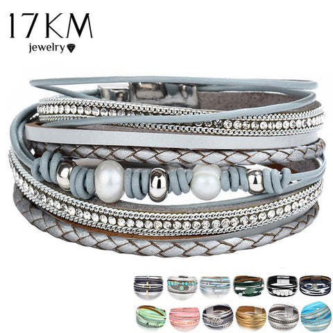 26 Design Vintage Multiple Layer Leather Bracelet For Women Men New Bead Pearl Charms Wrap Bracelets 2019 Femme Fashion Jewelry