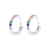 2pcs CZ stud earring rainbow gold heart letter earrings for women Korean earrings zirconia crystal  charm jewelry gift