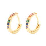 2pcs CZ stud earring rainbow gold heart letter earrings for women Korean earrings zirconia crystal  charm jewelry gift