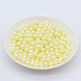 3/4/6/8mm Round color No Hole Acrylic Imitation pearl bead loose beads Decoration Diy Jewelry headwear Necklace Making for women