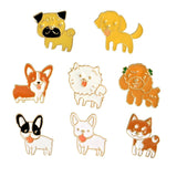 3-9 Pcs/Set Cartoon Enamel Animal Brooch Cat Kitten Dog Hippo Button Pins Shirt Jacket Lapel Pin Collar Badge Jewelry