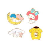 3-9 Pcs/Set Cartoon Enamel Animal Brooch Cat Kitten Dog Hippo Button Pins Shirt Jacket Lapel Pin Collar Badge Jewelry