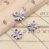 30pcs Charms bee 10x11mm  Tibetan Silver Plated Pendants Antique Jewelry Making DIY Handmade Craft