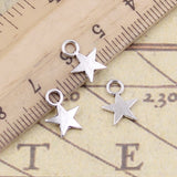 30pcs Charms star 11x8mm Tibetan Silver Plated Pendants Antique Jewelry Making DIY Handmade Craft