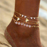 3PCS/Lot Bohemian Eagle Sequins Anklets For Women Fashion Gold Color Bracelet Anklet on the Leg Beach Foot Accessories Wholesale