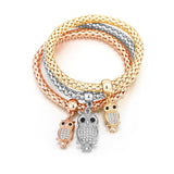 3Pcs Tree of Life Bracelet Crystal Owl Anchor Music Note Boy Girl Heart Charm Bracelets For Women Pulseria Feminina Jewelry Gift
