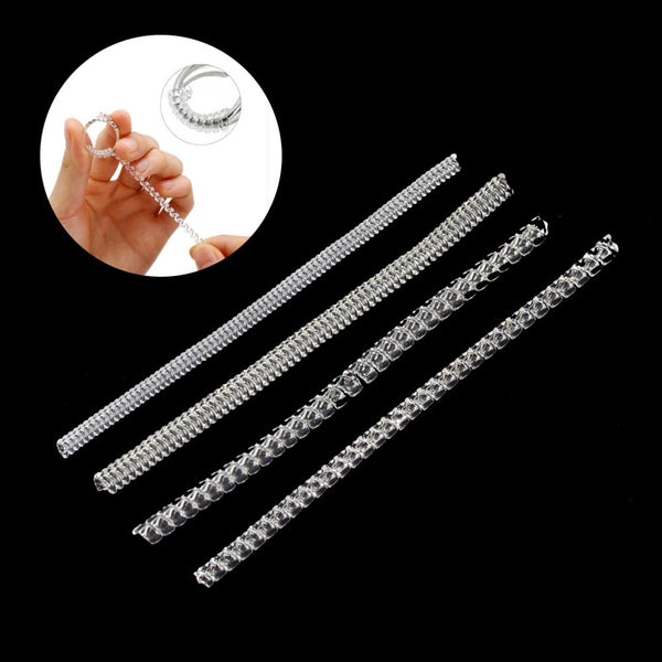 4 Sizes/set Clear Ring Size Adjuster Insert Guard Tightener Reducer Resizing Fitter Jewelry Tools Acccessories