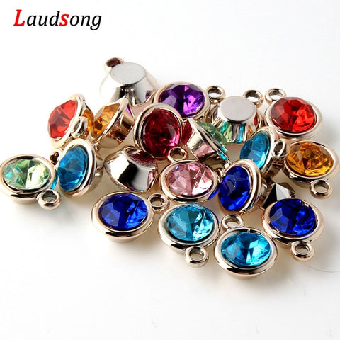 50Pcs Rose Gold Acrylic Beads Drill Charm Pendants For Jewelry Making Bracelet necklace Accessories Findings