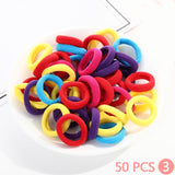 50Pcs/lot Women Hair Jewelry Children's Candy Color Elastic Hair Ring Hair Band Cute Hair Accessories Hair Rope Headpiece Gifts