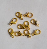 50pcs DIY jewelry findings & components,Bracelet Department,12*6mm Gold/Rhodium/Black/Silver Lobster Clasps Claw Clasp
