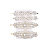 5Pcs/Set Fashion Pearl Hair Clip Snap Button Hair Pins for Women Sweet Pearl Hairpin Hair Clips Jewelry Lady Barrette Stick