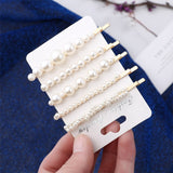 5Pcs/Set Pearl Hair Clip for Women Elegant Sweet Fashion Pearl Hair Pins  Barrette Stick Hair Pin  Hair Clips Hair Jewelry