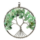 7 Chakra Quartz Natural Stone Tree of Life pendulum Pendant Necklace for Women  Healing Crystal Necklaces Pendants Reiki Jewelry