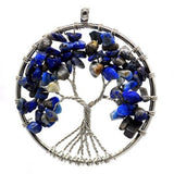 7 Chakra Quartz Natural Stone Tree of Life pendulum Pendant Necklace for Women  Healing Crystal Necklaces Pendants Reiki Jewelry