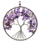 7 Chakra Quartz Natural Stone Tree of Life pendulum Pendant Necklace for Women  Healing Crystal Necklaces Pendants Reiki Jewelry