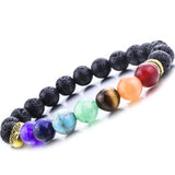 8mm Lava Stone tree of life 7 Chakra  Healing Balance Beads Reiki Buddha Prayer  Essential Oil Diffuser Bracelet Jewelry