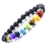 8mm Lava Stone tree of life 7 Chakra  Healing Balance Beads Reiki Buddha Prayer  Essential Oil Diffuser Bracelet Jewelry