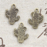 8pcs Charms desert cactus flower 20x15mm Antique Silver Bronze Plated Pendants Making DIY Handmade Tibetan Finding Jewelry