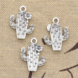 8pcs Charms desert cactus flower 20x15mm Antique Silver Bronze Plated Pendants Making DIY Handmade Tibetan Finding Jewelry