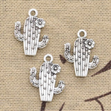 8pcs Charms desert cactus flower 20x15mm Antique Silver Bronze Plated Pendants Making DIY Handmade Tibetan Finding Jewelry