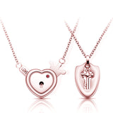 A Couple Lovers Jewelry Love Heart Lock Bracelet Stainless Steel Bracelets Bangles Key Pendant Necklace Jewelry Dropshipping