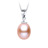 AAAA Genuine Freshwater Pearl Pendants 8-9mm 925 Sterling Silver Necklace For Women Wholesale Small Size Natural Pearl Jewelry