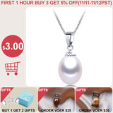 AAAA Genuine Freshwater Pearl Pendants 8-9mm 925 Sterling Silver Necklace For Women Wholesale Small Size Natural Pearl Jewelry