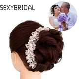 ACRDDK Crystal Pearl Handmade Headbands Bridal Tiaras Crowns Hairband Headpiece Head Jewelry Women Wedding Hair Accessories SL