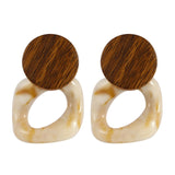 AENSOA Fashion Big Resin Drop Earrings For Women 2019 New Acetic Acid Large Korea Square Earrings Trendy Wood Geometric Jewelry