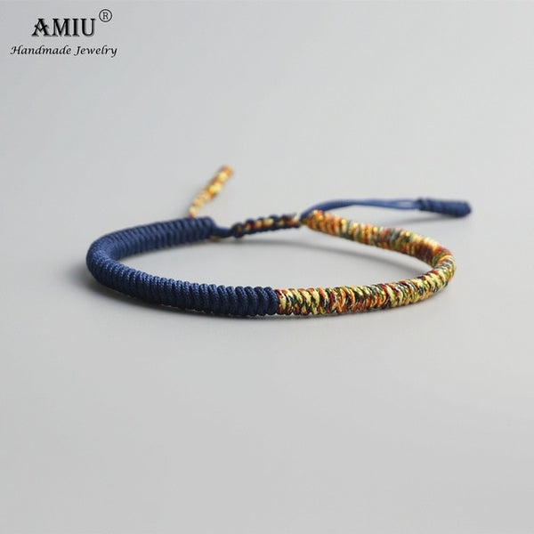 AMIU 19 Colors Tibetan Buddhist Love Lucky Charm Tibetan Bracelets & Bangles For Women Men Handmade Knots Rope Budda Bracelet
