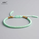 AMIU 19 Colors Tibetan Buddhist Love Lucky Charm Tibetan Bracelets & Bangles For Women Men Handmade Knots Rope Budda Bracelet