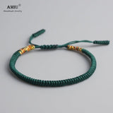 AMIU 19 Colors Tibetan Buddhist Love Lucky Charm Tibetan Bracelets & Bangles For Women Men Handmade Knots Rope Budda Bracelet