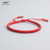 AMIU 19 Colors Tibetan Buddhist Love Lucky Charm Tibetan Bracelets & Bangles For Women Men Handmade Knots Rope Budda Bracelet