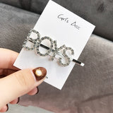 AOMU Fashion Luxury Crystal Rhinestones Hair Clips for Girls Leopard Acrylic Letters Hairpin Women Hair Accessories Hair Jewelry