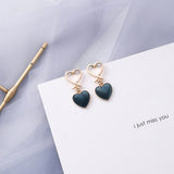 AOMU Trend Korean Blue Geometric Acrylic Irregular Hollow Circle Square Dangle Earrings for Women Metal Bump Party Beach Jewelry