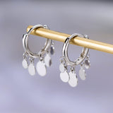 Anenjery Ins Round Disc Tassel Earrings For Women 925 Sterling Silver Earrings oorbellen pendientes 2019 New Trendy S-E893