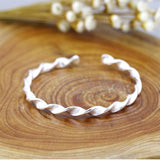 Anenjery Vintage 925 Sterling Silver 3 Models Handmade Caverd Twisted Thai Silver Cuff Bracelets & Bangls Spulseras S-B88