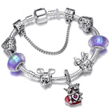 Animal Mickey Charm Bracelets & Bangles Women Jewelry Minnie Pink Bow-Knot Pendant Brand Bracelet DIY Handmade for Girl Gift