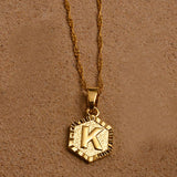 Anniyo A-Z Letters Gold Color Charm Pendant Necklaces for Women Girls English Initial Alphabet Chain Jewelry Best Gifts #114006