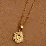 Anniyo A-Z Letters Gold Color Charm Pendant Necklaces for Women Girls English Initial Alphabet Chain Jewelry Best Gifts #114006