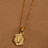 Anniyo A-Z Letters Gold Color Charm Pendant Necklaces for Women Girls English Initial Alphabet Chain Jewelry Best Gifts #114006